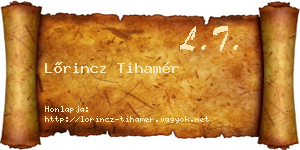 Lőrincz Tihamér névjegykártya